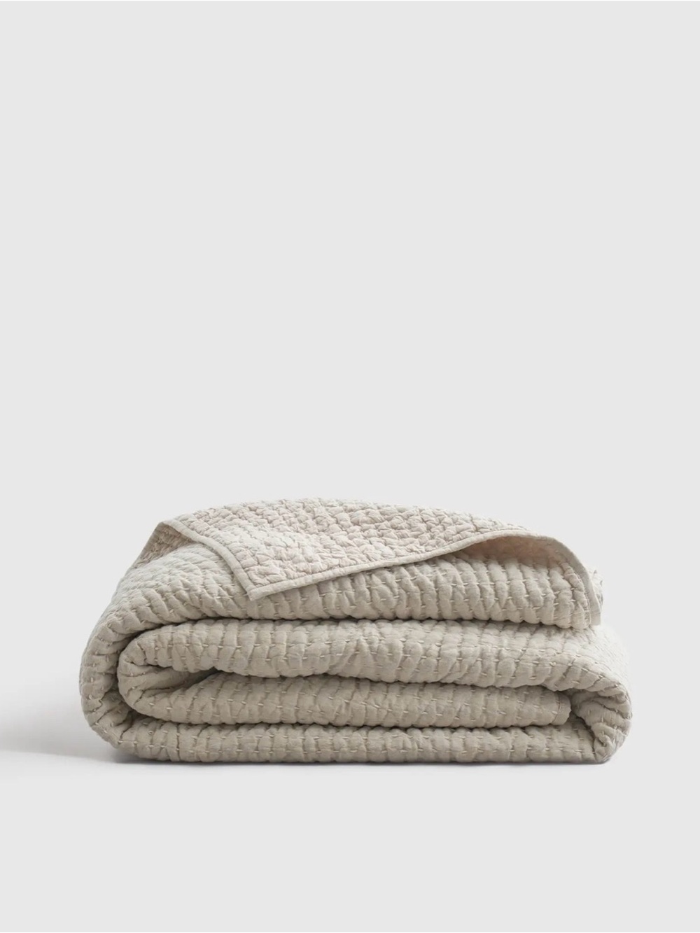 Quince European Linen Cotton Stitch Quilt - King/Cali King - Natural